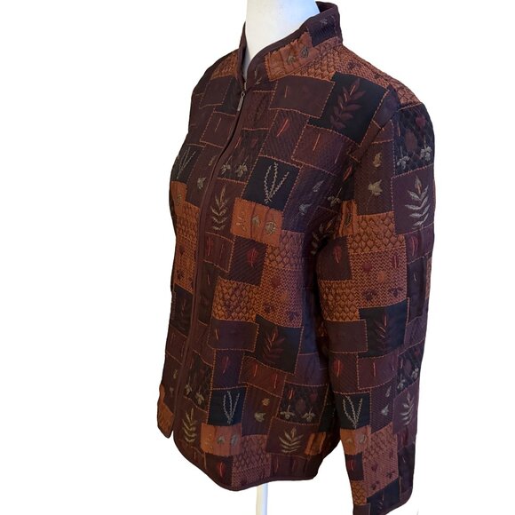 Coldwater Creek Women's Small Brown Quilted Design Lightweight Jacket - Picture 2 of 5